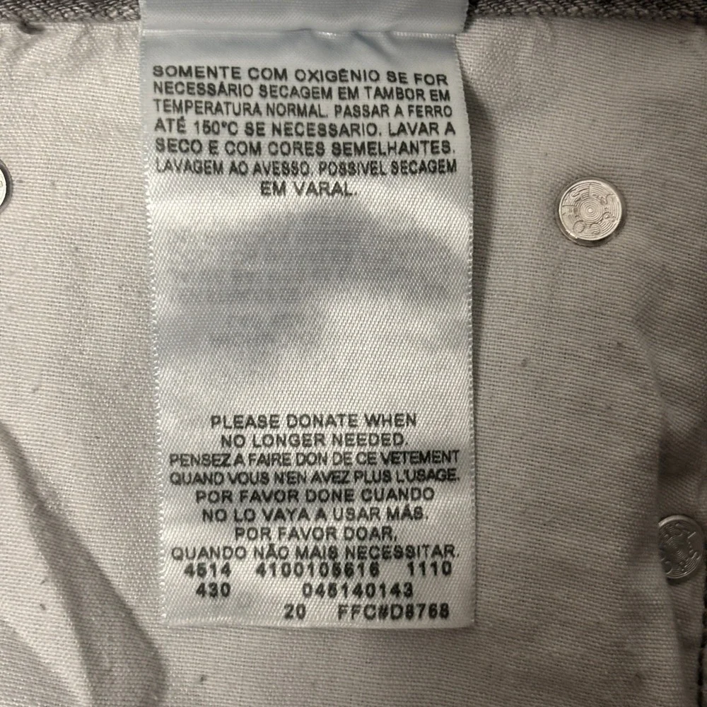 Levis 514 Slim Straight Jeans‎ Mens 40x30 Grey Wash Denim Pants